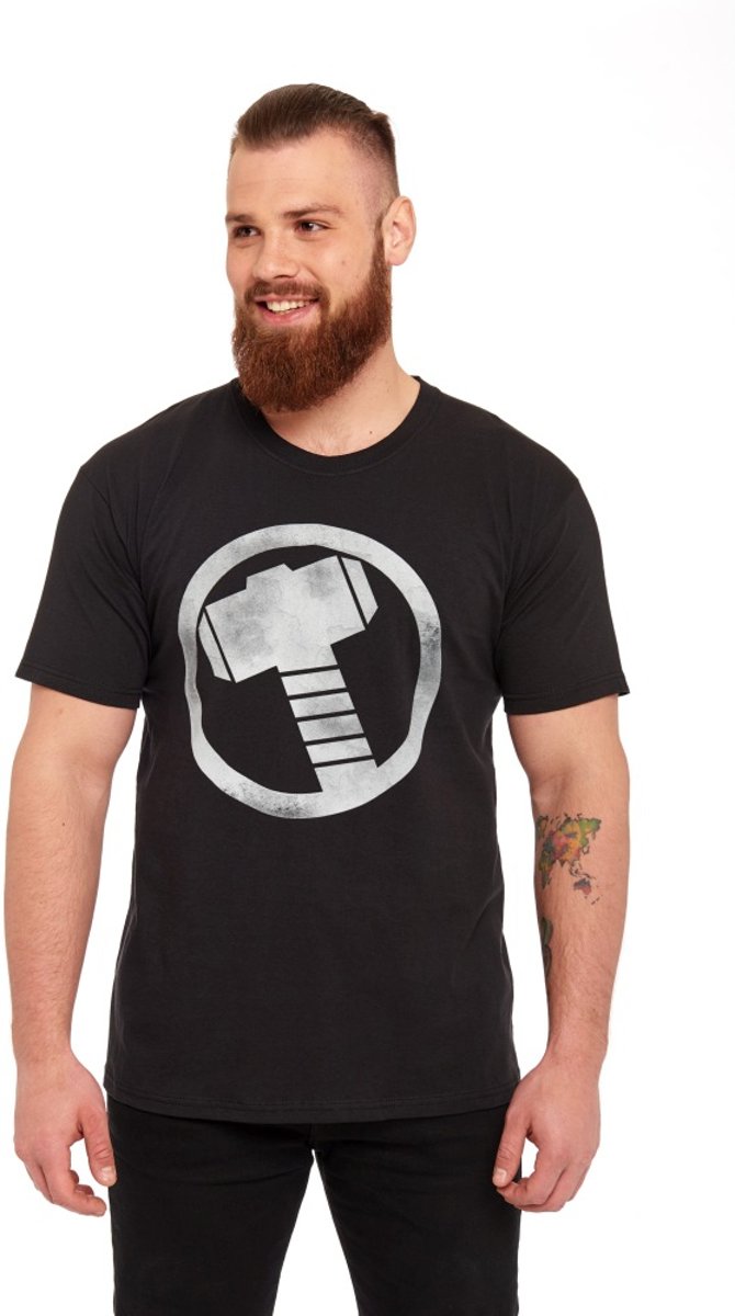 Marvel Thor Heren Tshirt -M- Hammer Zwart