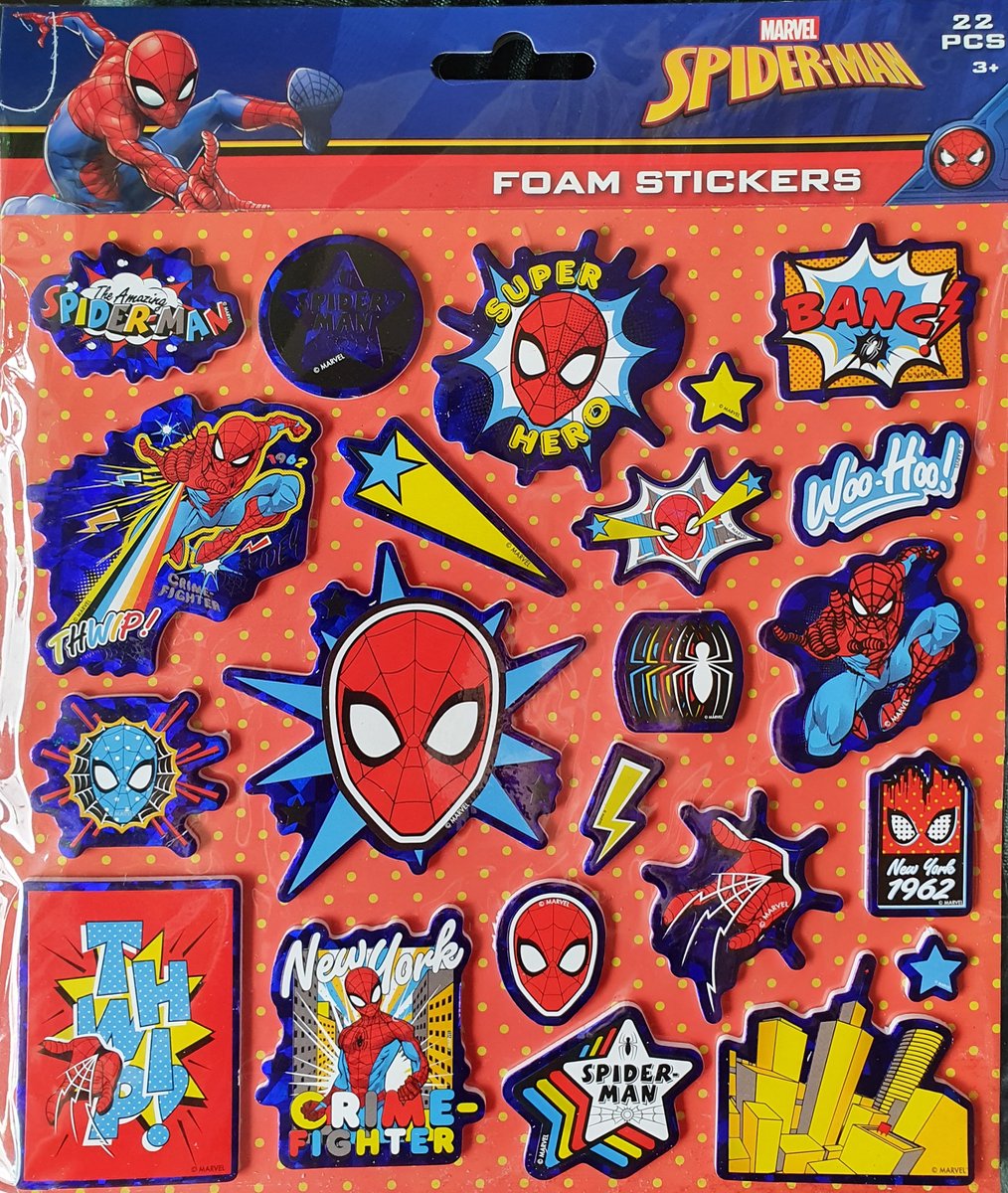 Marvels Spiderman Foam Stickers +/- 22 Stickers