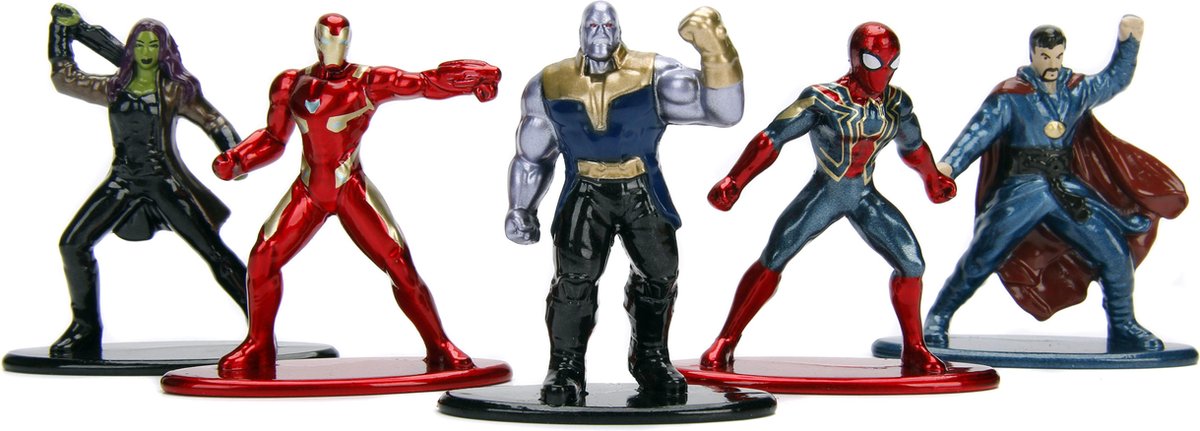 NANO METALFIGS Marvel Pack of 5 Figures Avengers Infinity War (Thanos, Iron Man Iron Spider, Dr. Strange, Gamora)