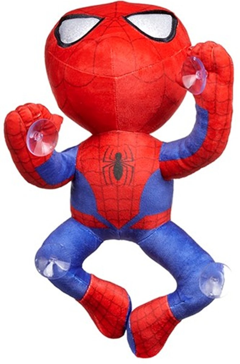 Spider man knuffel met zuignapjes hangend (30 cm) Marvel