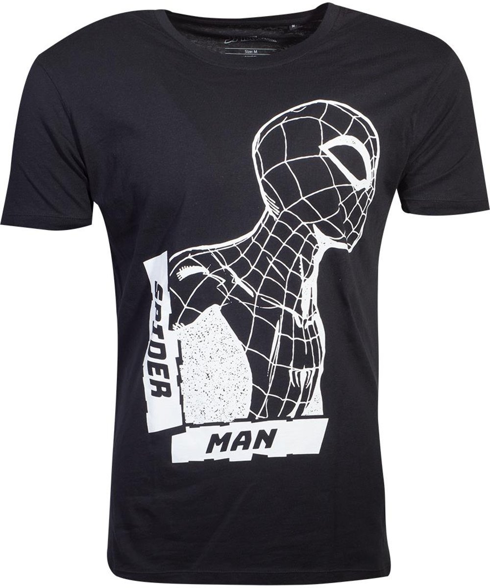 Spiderman - Side View Spidey Black Mens T-shirt - 2XL