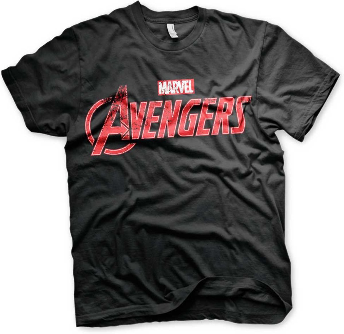 The Avengers - Distressed Logo unisex T-shirt zwart - Superhelden comics merchandise - 2XL - Hybris