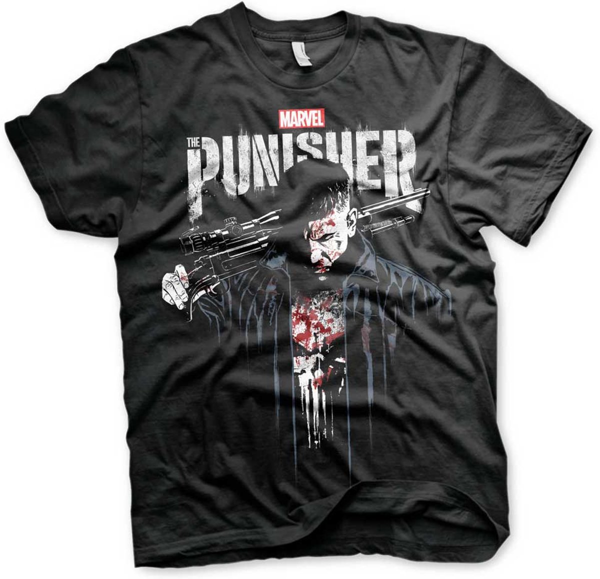 The Punisher - Blood unisex T-shirt zwart - Superhelden comics merchandise - XL - Hybris