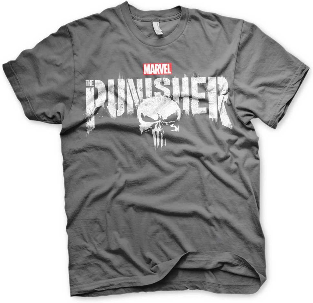 The Punisher - Distressed Logo unisex T-shirt donkergrijs - Superhelden comics merchandise - 2XL - Hybris