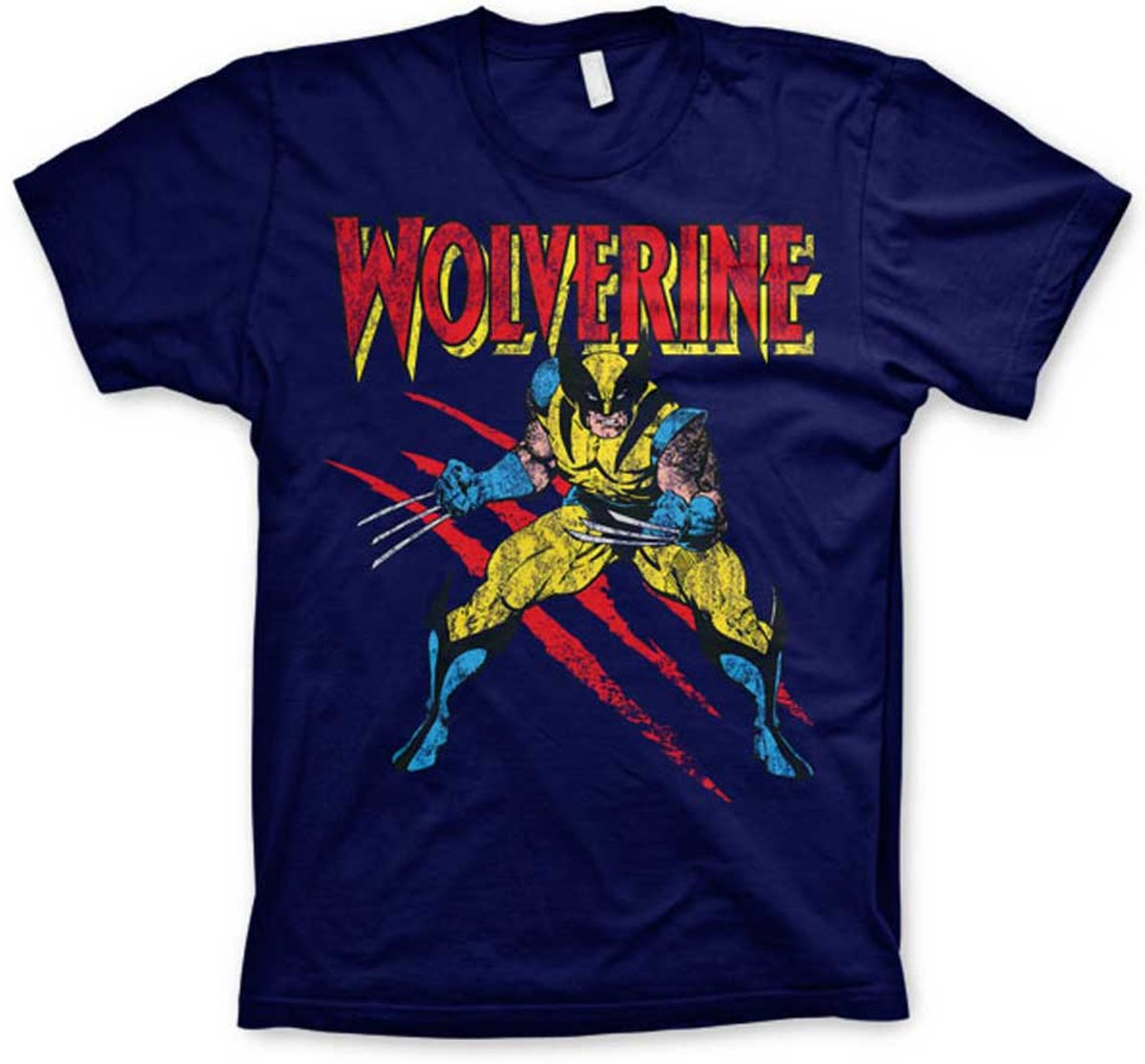 Wolverine - Scratches heren unisex T-shirt marine blauw - Superhelden comics merchandise - XXXL - Hybris