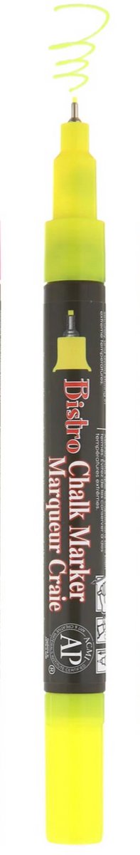 Marvy Uchida - Bistro Krijtmarker fluo geel - ronde tip 1 mm