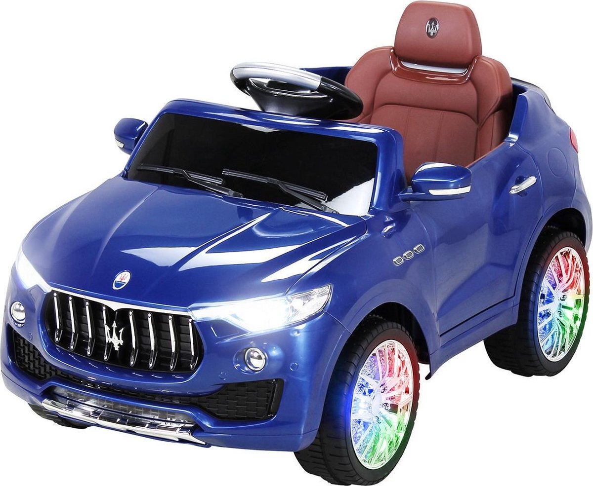 Kinderauto Maserati Levante Blauw - Elektrische Kinderauto 12V - MP3 + USB + LED verlichting + Afstandsbediening