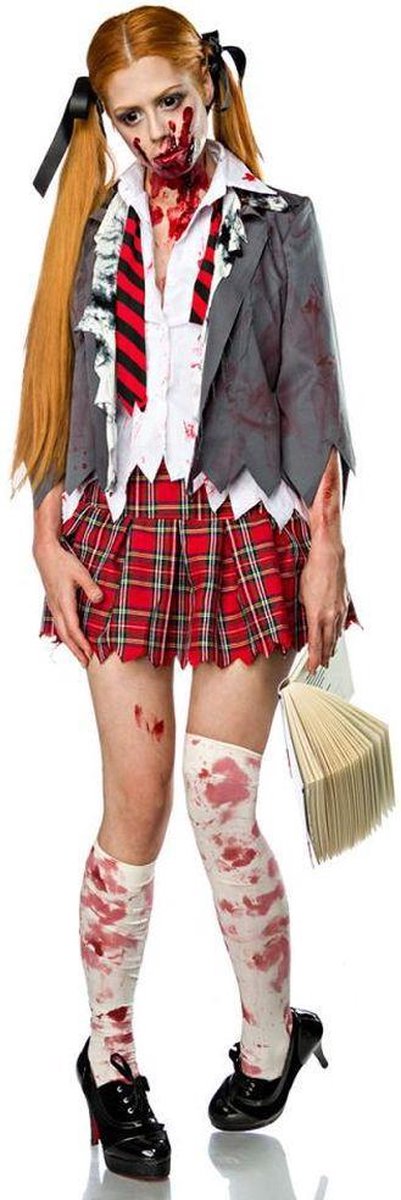 Mask Paradise Kostuum -L- Zombie Schoolgirl Multicolours