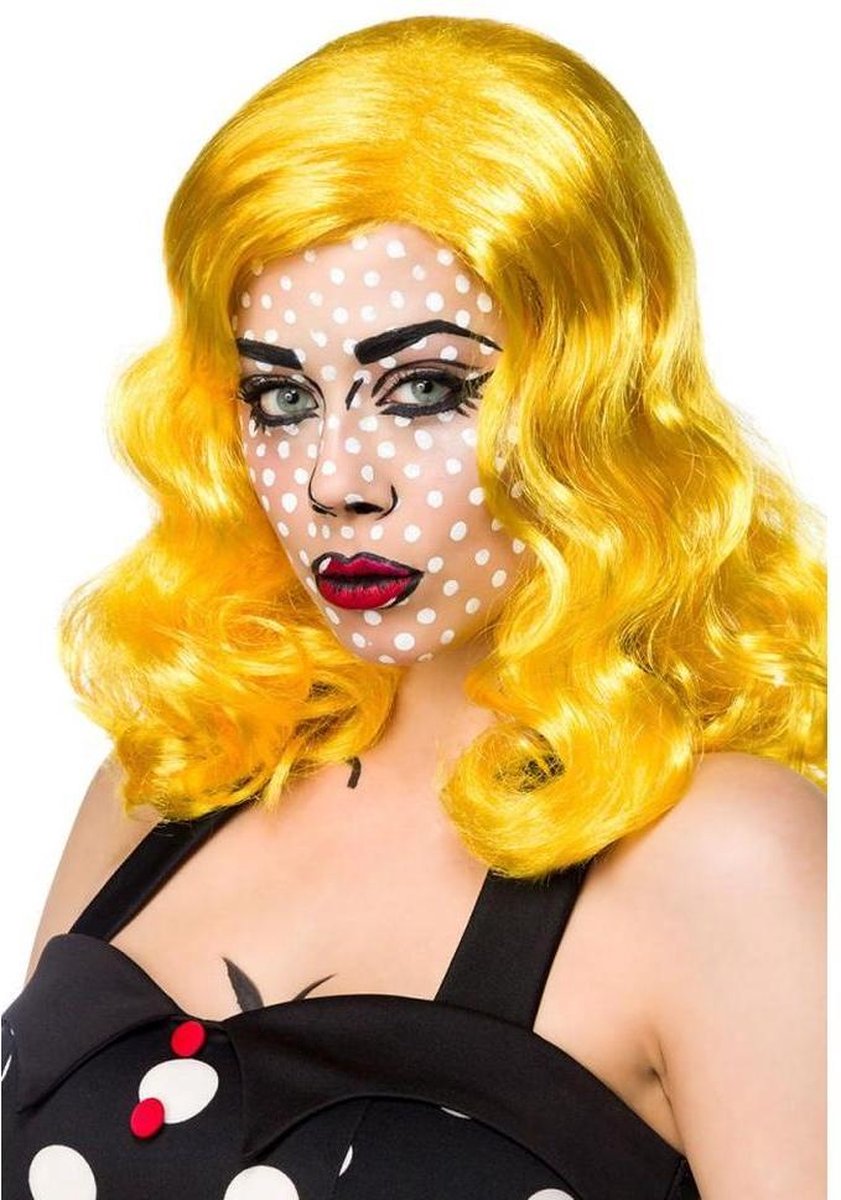 Mask Paradise Pruik Pop Art Geel