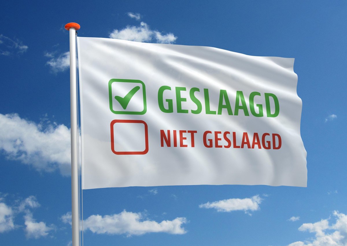 Geslaagdvlag: Geslaagd - Niet geslaagd - 200x300 cm