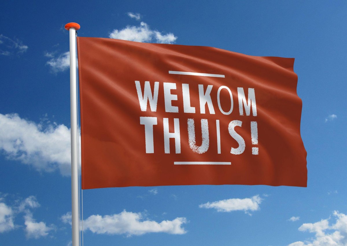 Welkomstvlag: Welkom thuis! - 70x100 cm