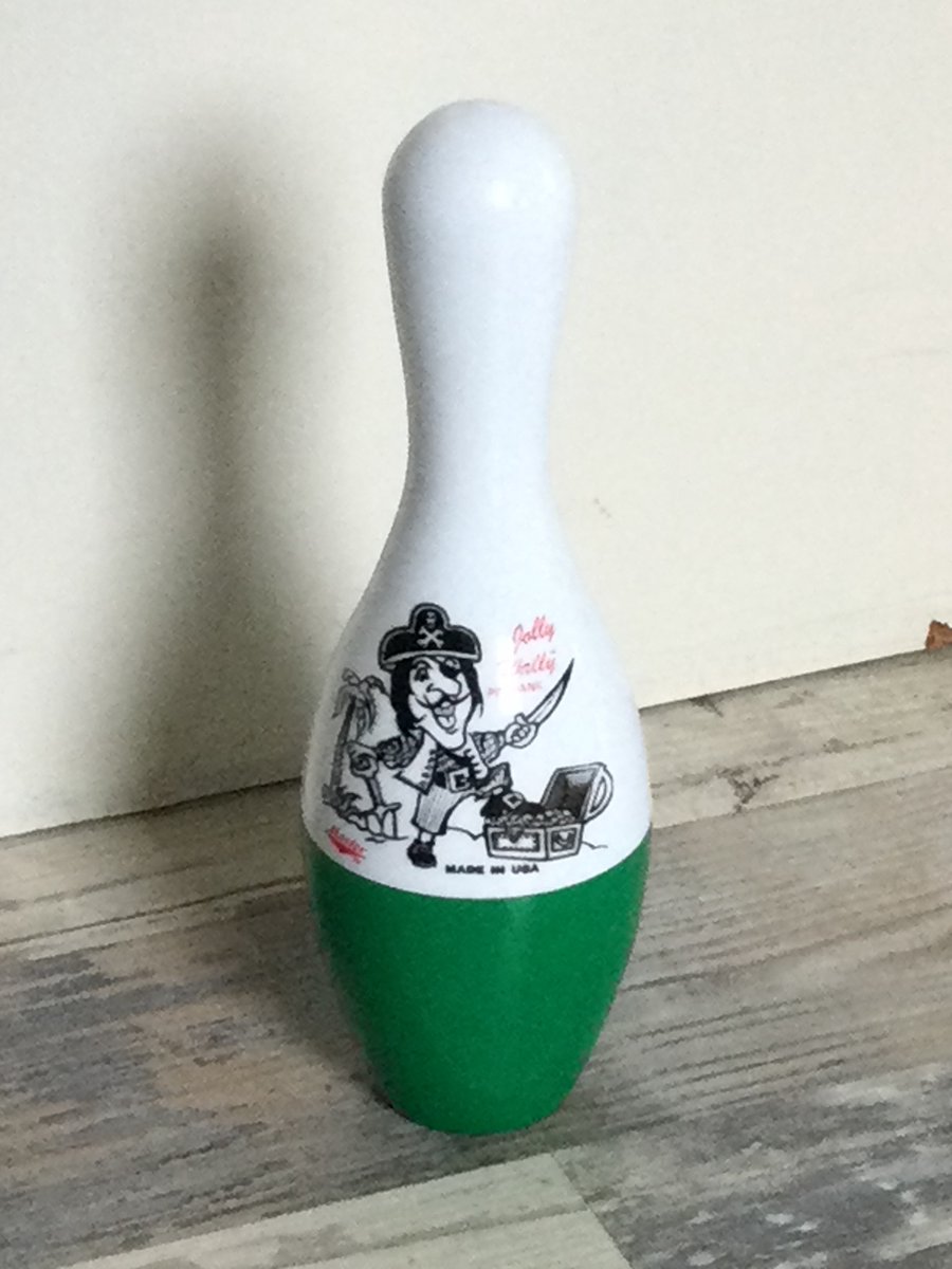 Spaarpot Bowling pin Jolly Wally groen