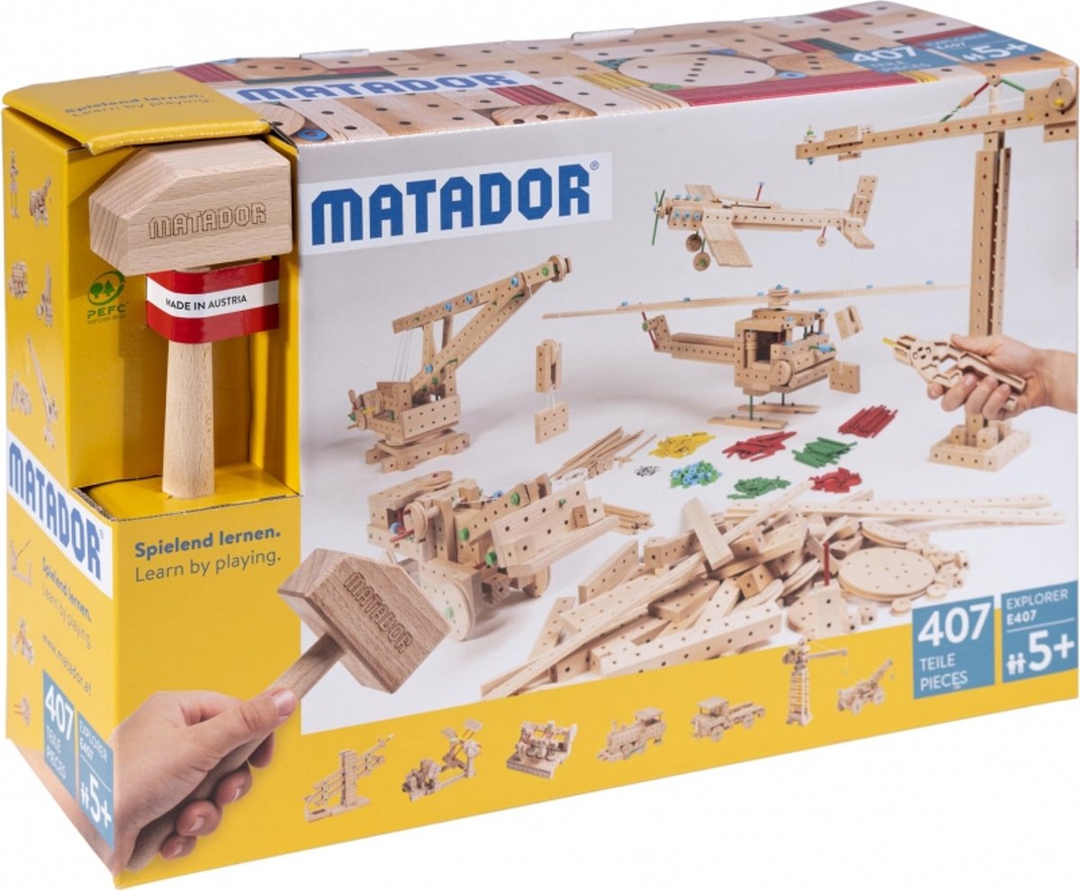 Matador Explorer 5+ 407-delig Klassik3 Houten bouwset