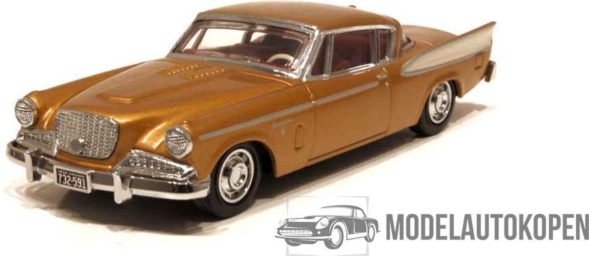 1958 Studebaker Golden Hawk (Goud) 1/43 – The Dinky Collection – Matchbox Collectibles - Modelauto - Schaalmodel - Model auto - Miniatuurautos - Miniatuur auto