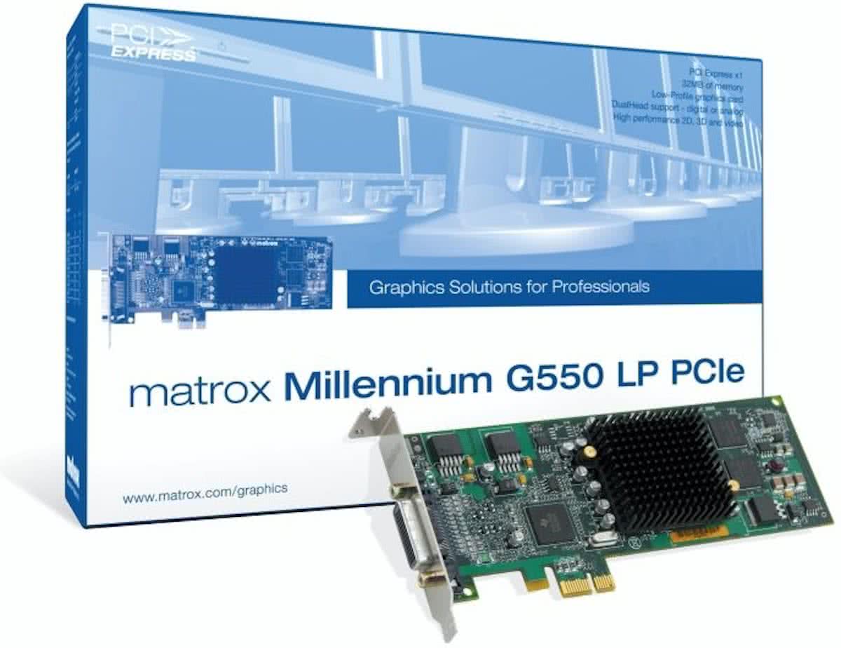 Matrox Millennium G550 LP PCIe Videokaart