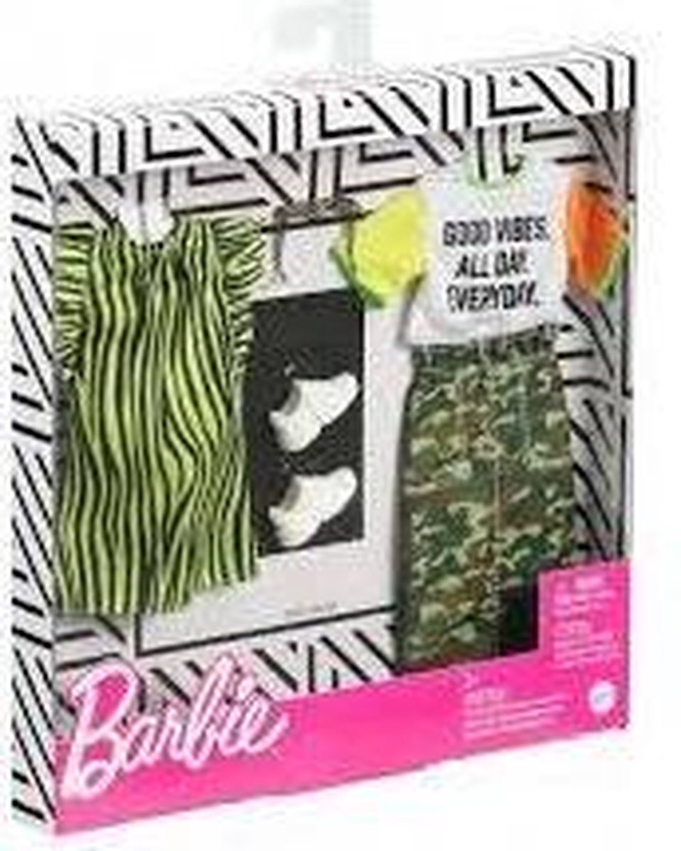 Mattel Barbie 2Pack Fashions Outfit with Accessories Zebra