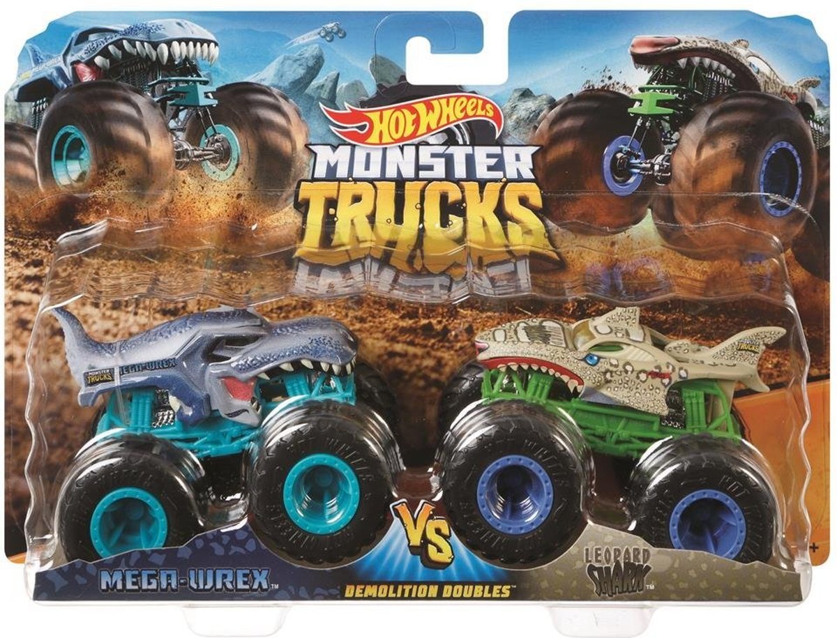 Mattel Hot Wheels Monster Trucks Mega Wrex en Leopard Shark