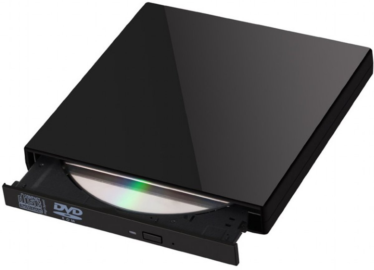 Plug & Play Externe CD/DVD Combo Drive Speler - Reader - USB 2.0 CD-Rom Disk Lezer & Brander - Met 480 Mbps Snelheid - Zwart