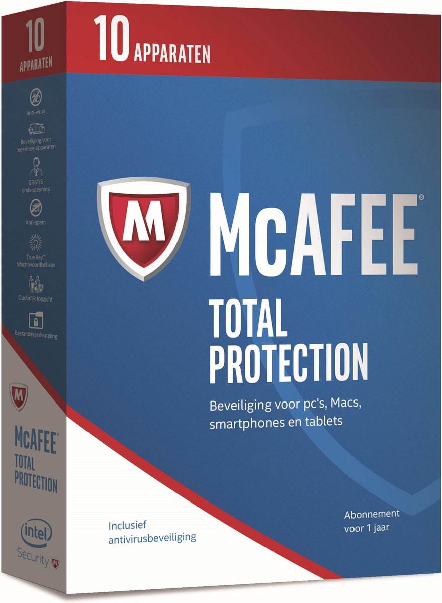 McAfee Total Protection - Nederlands - 10 Apparaten - PC / Mac / iOS / Android