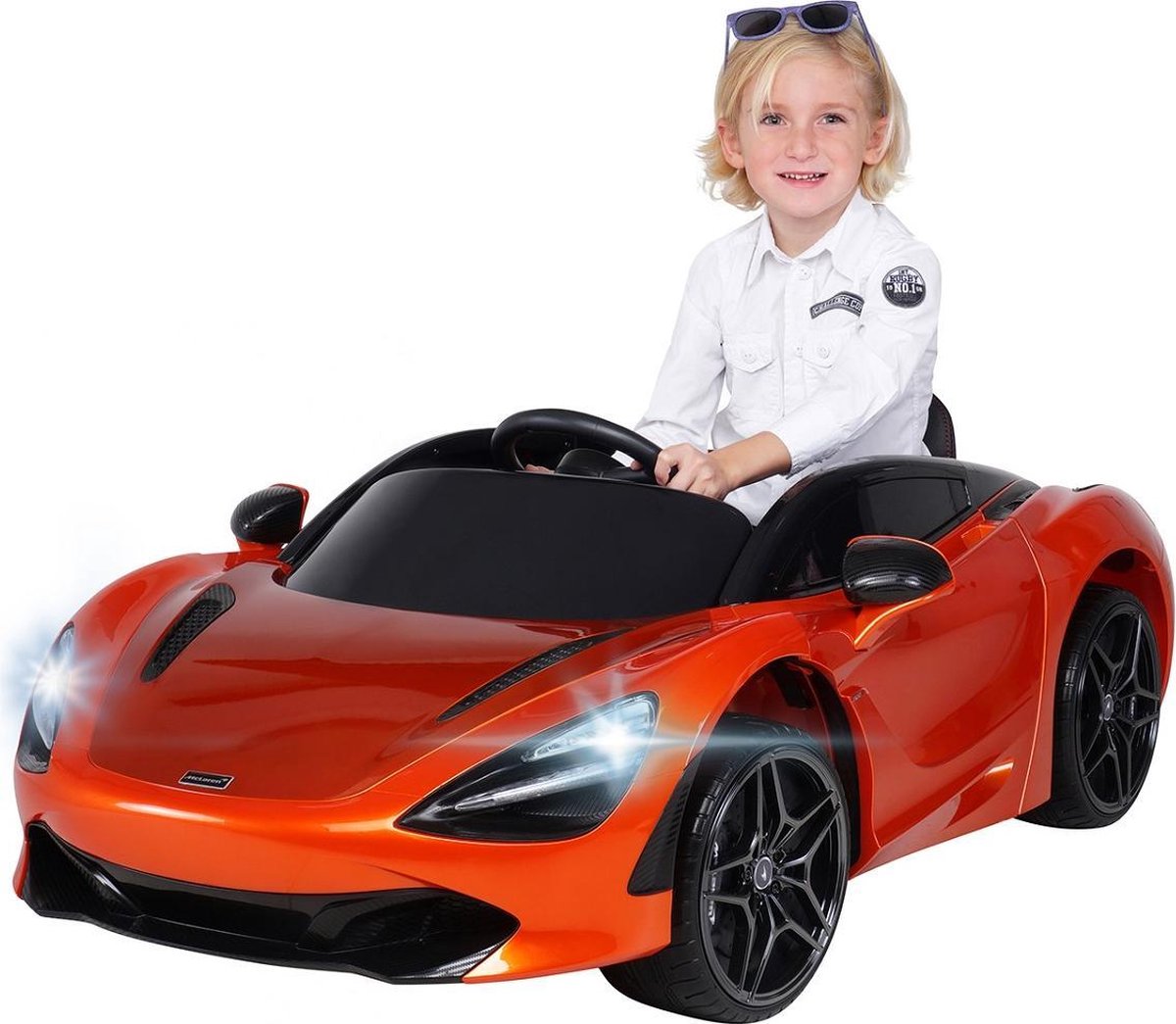 Kinderauto Mclaren 720S Rood - Elektrische Kinderauto 12V - USB + LED verlichting + Afstandsbediening