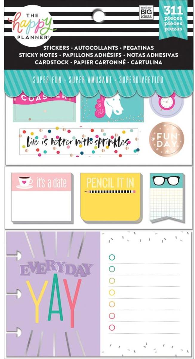 Me and My Big Ideas - Happy Planner Note Cards/Sticky Note Multi Pack - SuperFun - 311Pieces