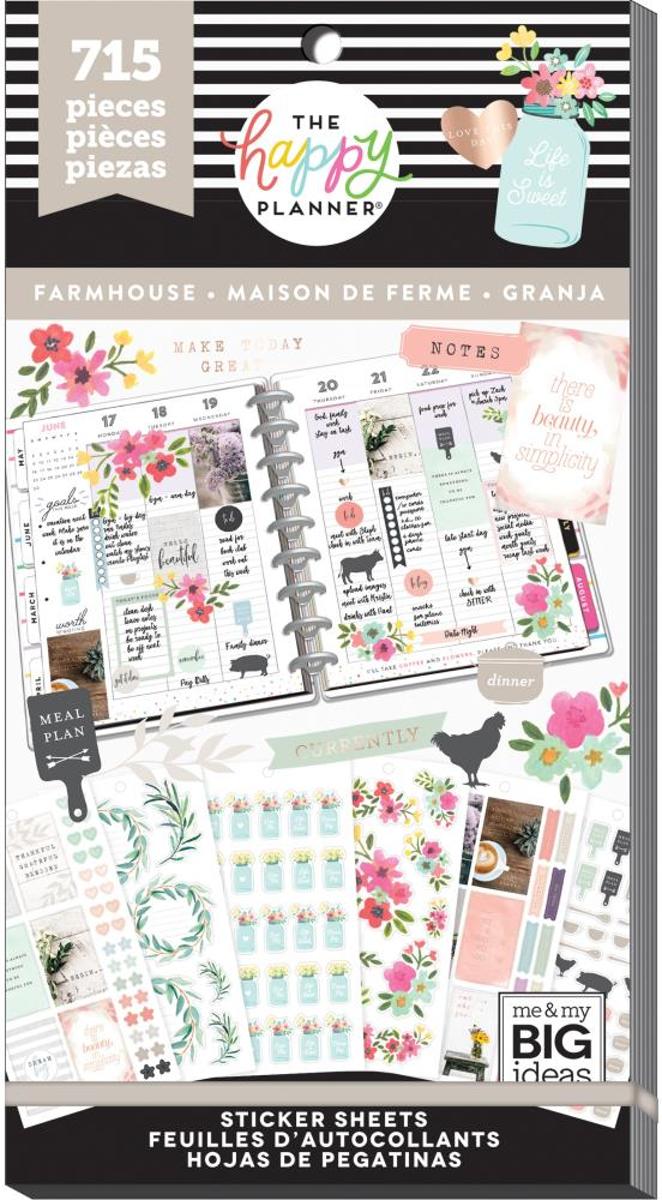 Me and My Big Ideas - Happy Planner Sticker Value Pack - Farmhouse - 715Pieces