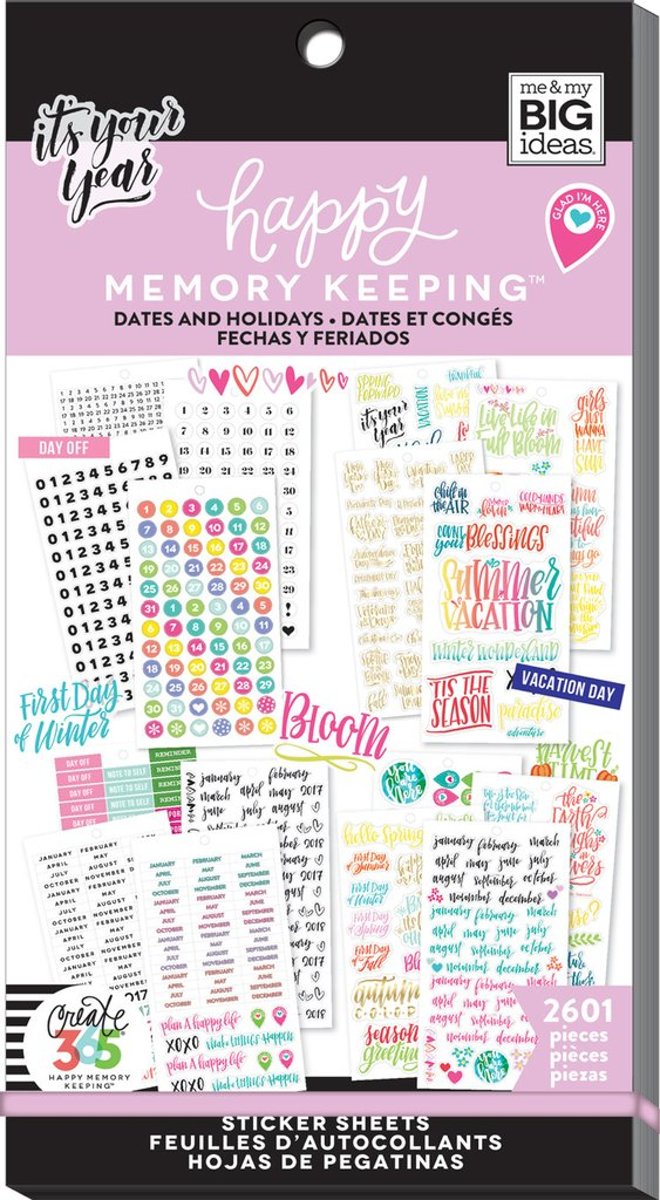 Me and My Big Ideas - Happy Planner Value Pack - Dates & Holidays - 2601Pieces