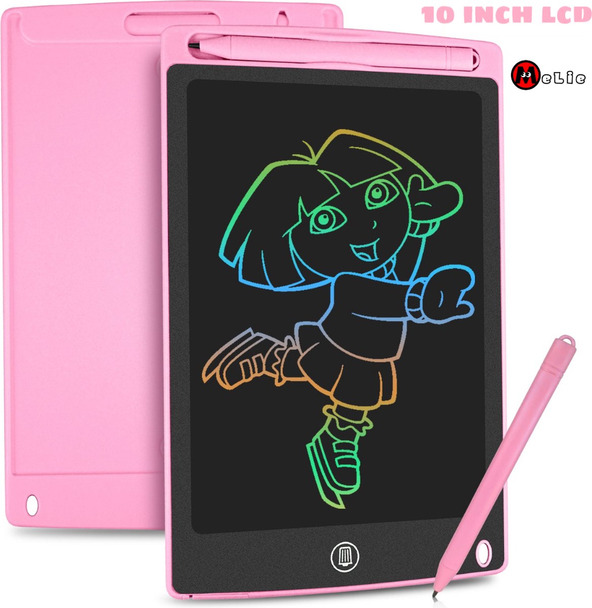 MeLie - LCD Tekentablet - 8.5 Inch - Schrijftablet - Tekenbord - Voor Kinderen - Interactief Speelgoed - Cadeau - Roze