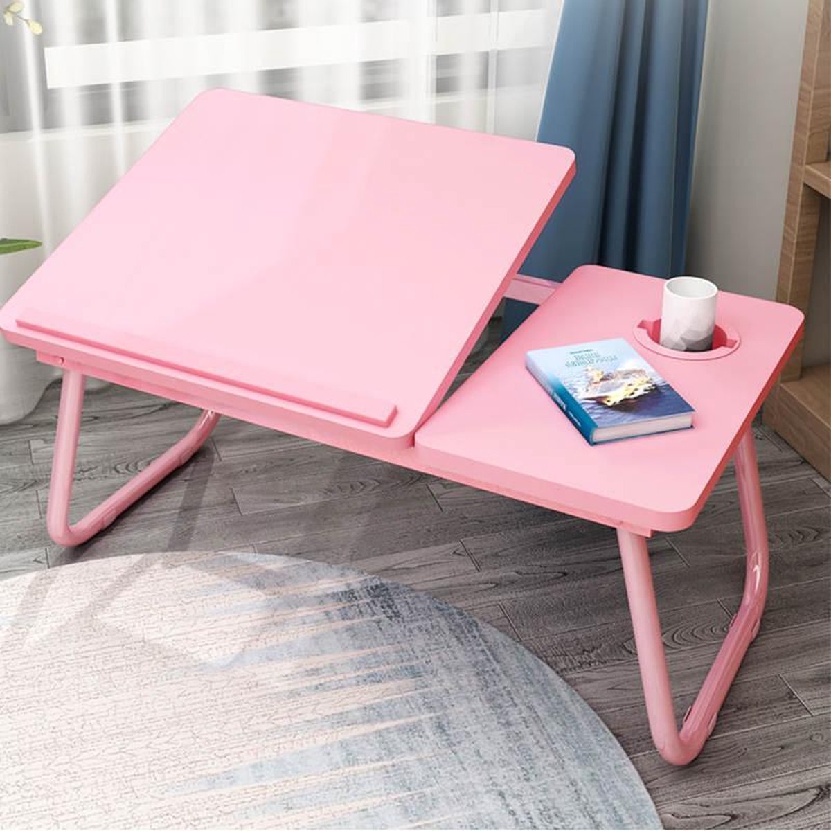 Meaz laptoptafel verstelbaar - Schoottafel laptop - Laptopstandaard verstelbaar - notebookstandaard - Roze