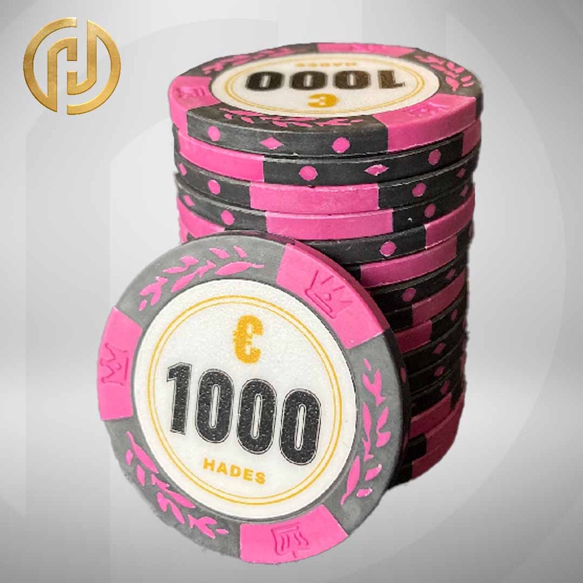 Hades Cashgame Classic Poker Chips €1.000,- (25 stuks)