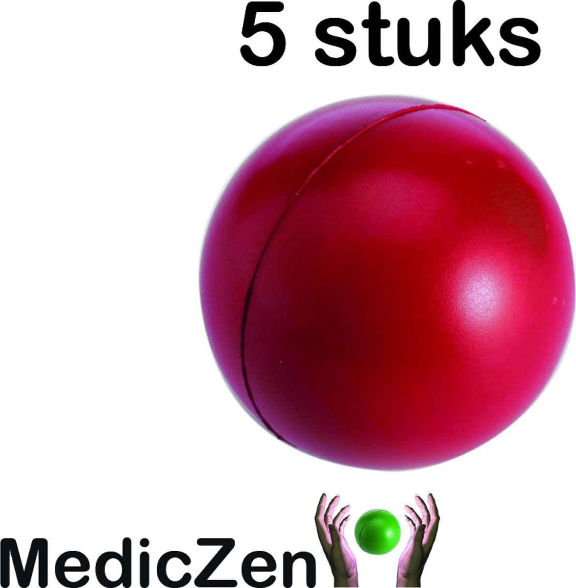 5 Stuks Stressbal Anti stress. Fysio. 6 cm Rood. Laat je frustratie los met de stressbal van MedicZen.