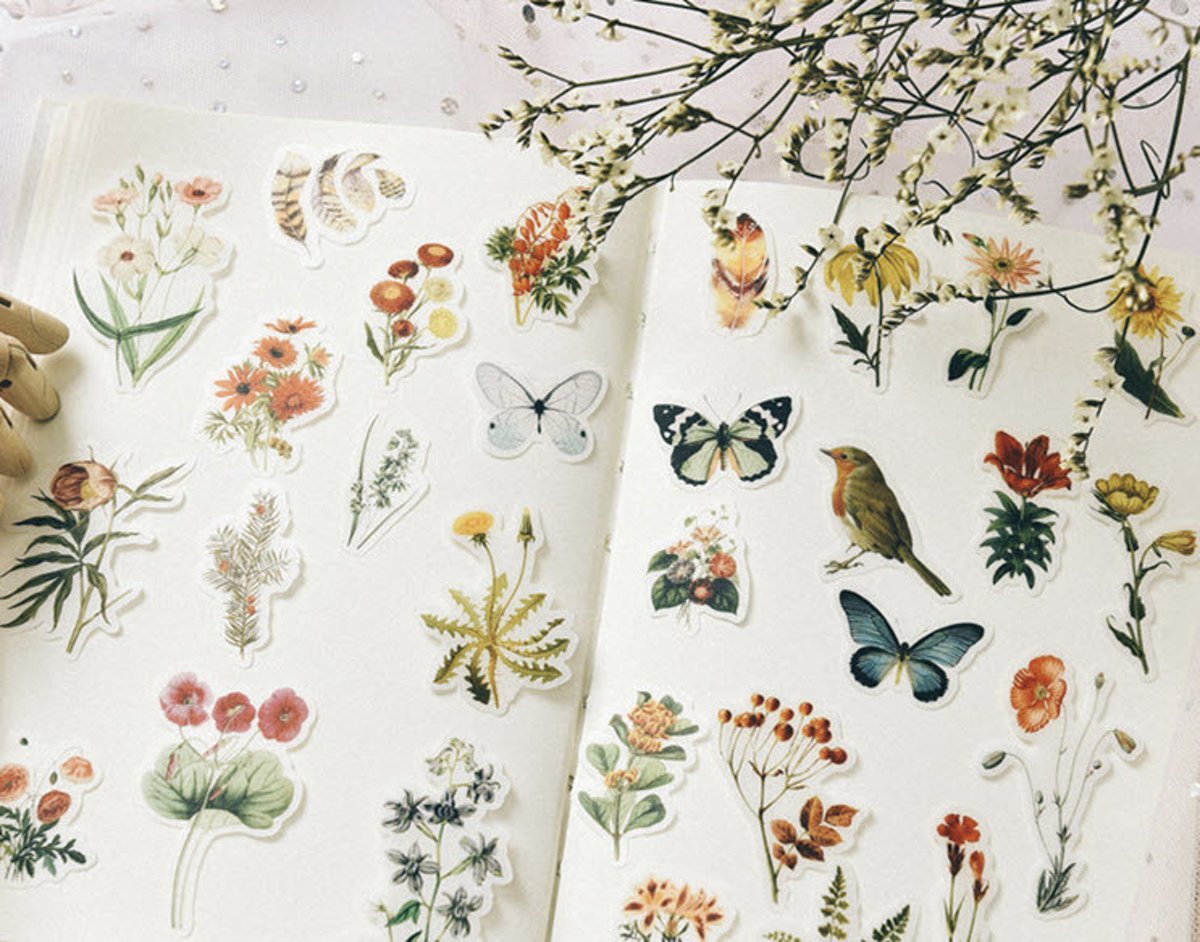 80 Vintage Flora en Fauna Vellum  s -  