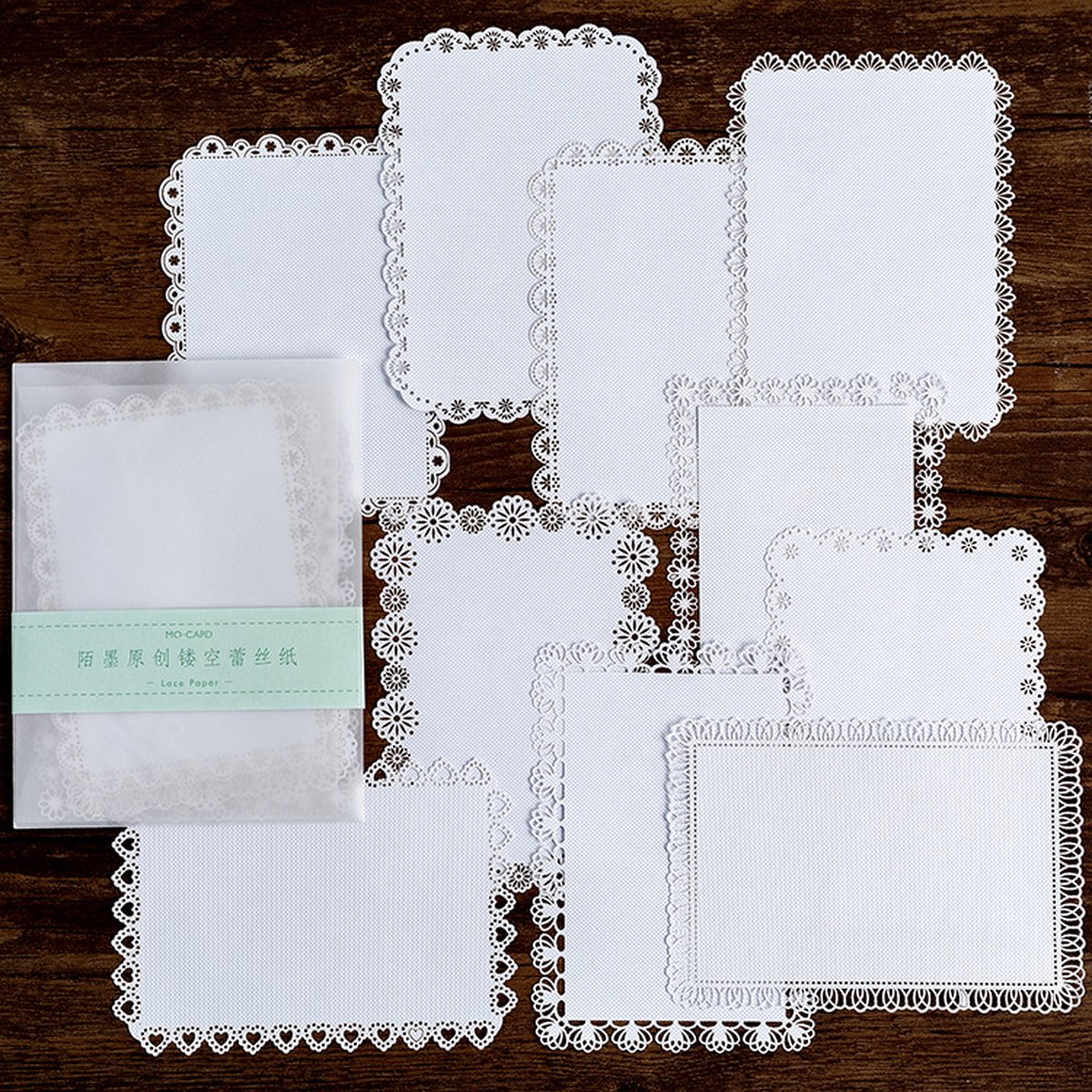 Lace Papers - 10 stuks - Prachtig uitgesneden hobbypapier - Set 4 - O.a. leuk voor bulletjournal, scrapbooking en het maken van kaarten