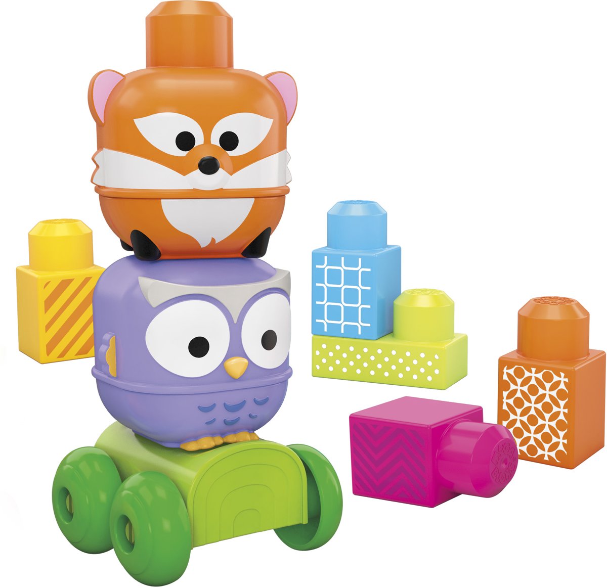 Mega Bloks First Builders Stapel-en-rol-bosvriendjes - Constructiespeelgoed