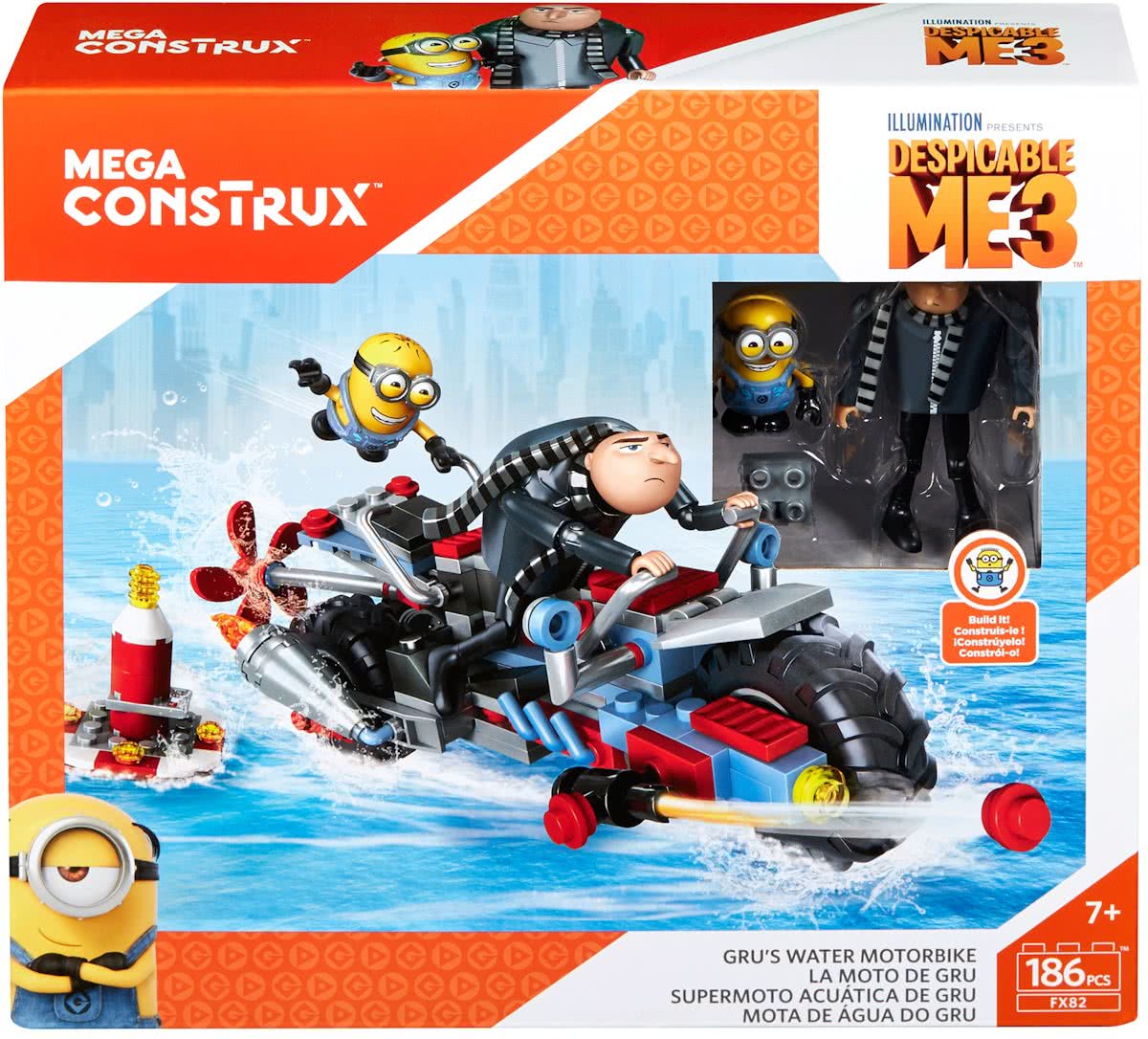 Mega Bloks Minions 3 Grus Motorfiets - Constructiespeelgoed