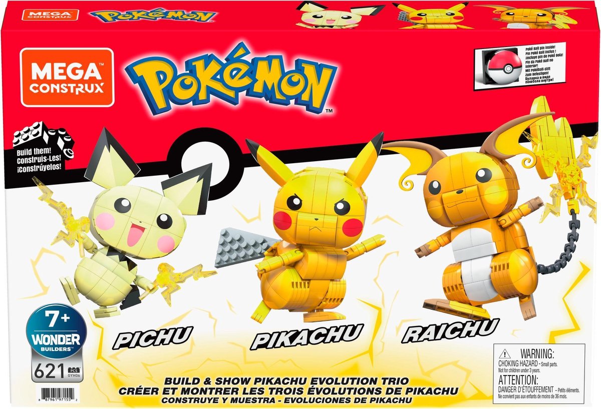 Mega Construx Pokemon Pikachu Evolution - Constructiespeelgoed