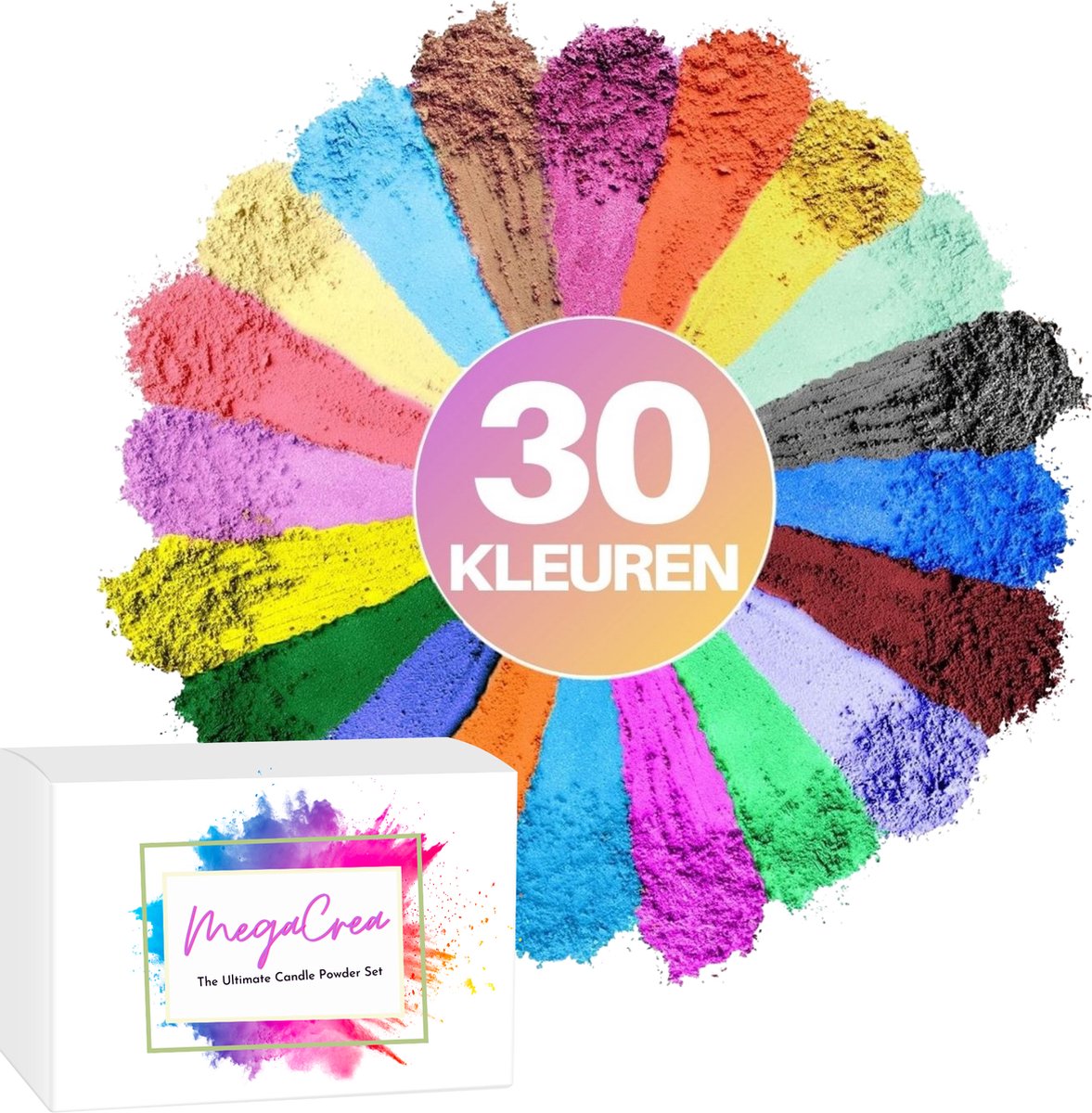 Mega Crea 30 kleuren Mica Poeder - Mica Powder - Epoxy Pigment - Kleurstof - Voor Kaarsen, Zeep, Giethars Maken - Kleurpoeder - Voor Volwassenen – Cadeau