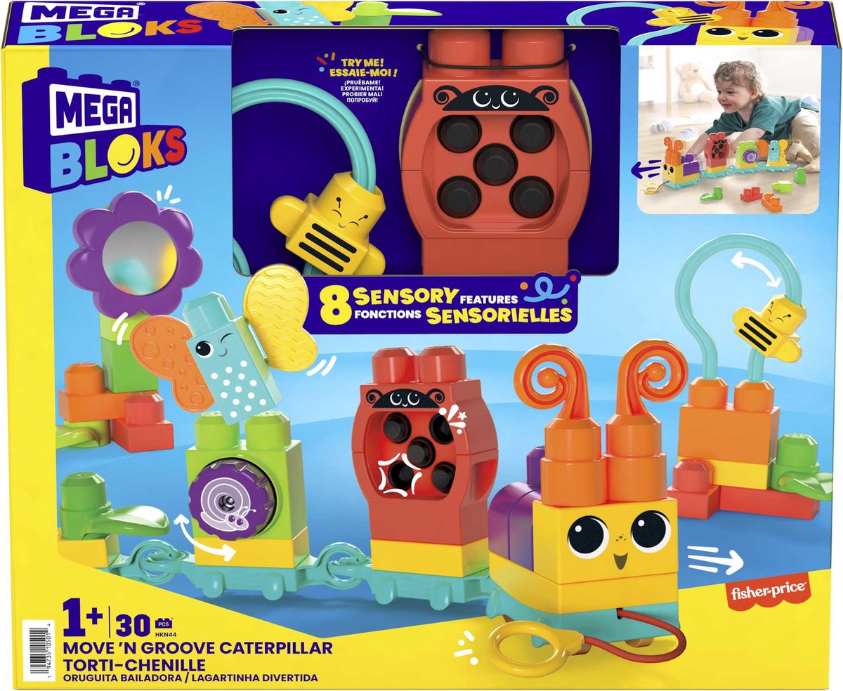 Mega Bloks Moove n Groove Caterpillar - Sensorisch Speelgoed