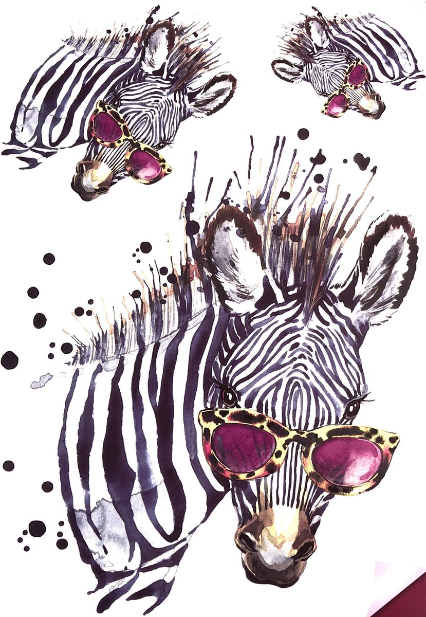 Fashion Zebra Applicatie 21 x 18,5 cm