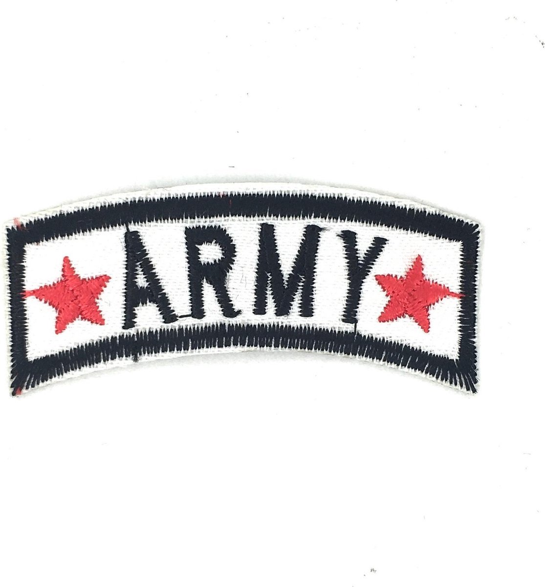 MegaMooi Army Tekst Label Met Rode Sterren Strijk Embleem Patch 7 x 2,5 cm