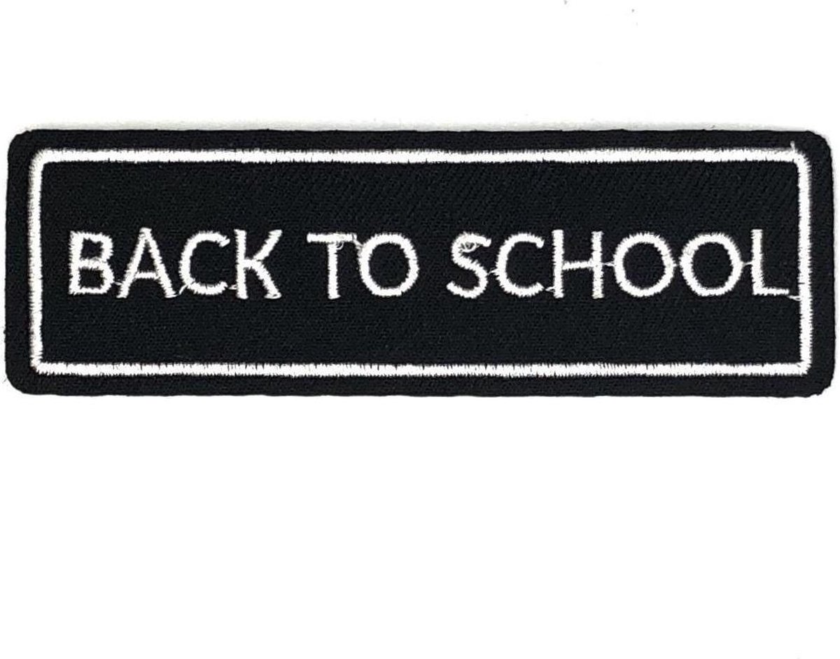 MegaMooi Back To School Tekst Embleem Patch 10,4 x 3,2 cm