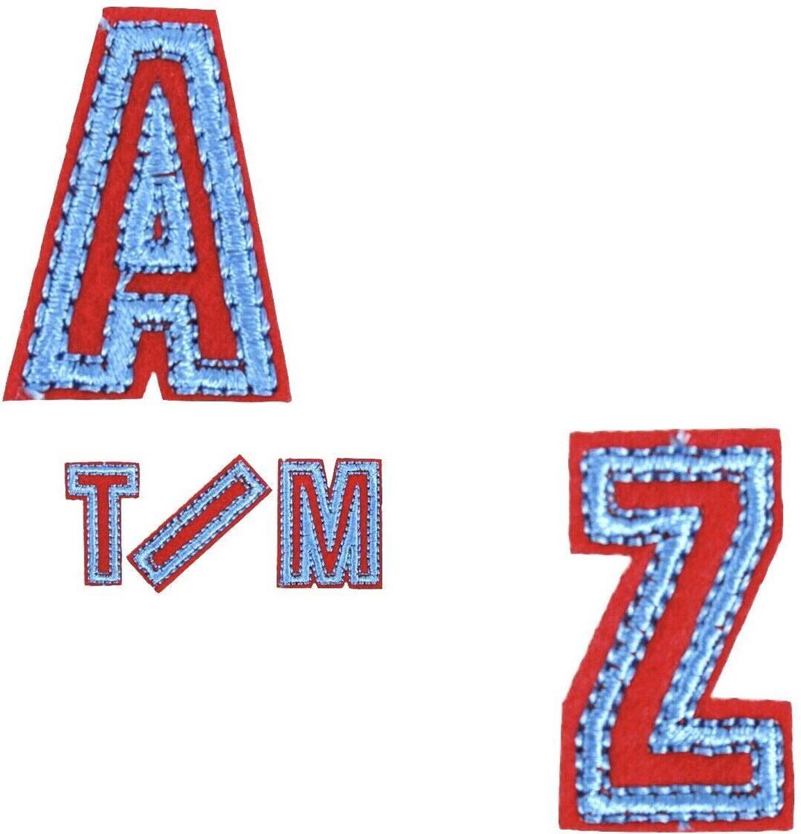 MegaMooi Blauw Rode Alfabet Letter A Tot En Met Z Strijk Embleem Patches 3 x 2 cm / Letter B