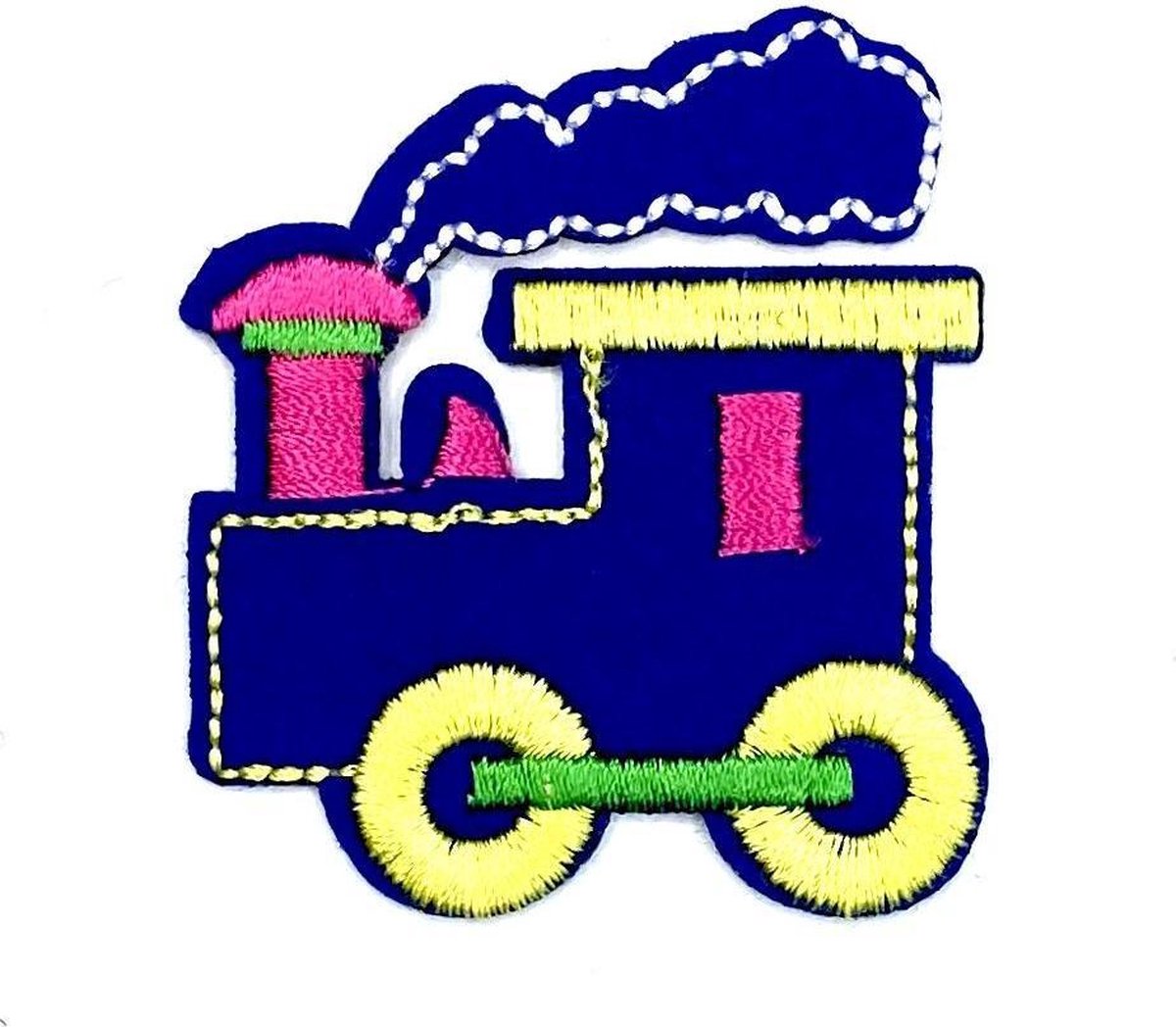 MegaMooi Blauwe Trein Locomotief Strijk Embleem Patch 5,2 x 5,9 cm