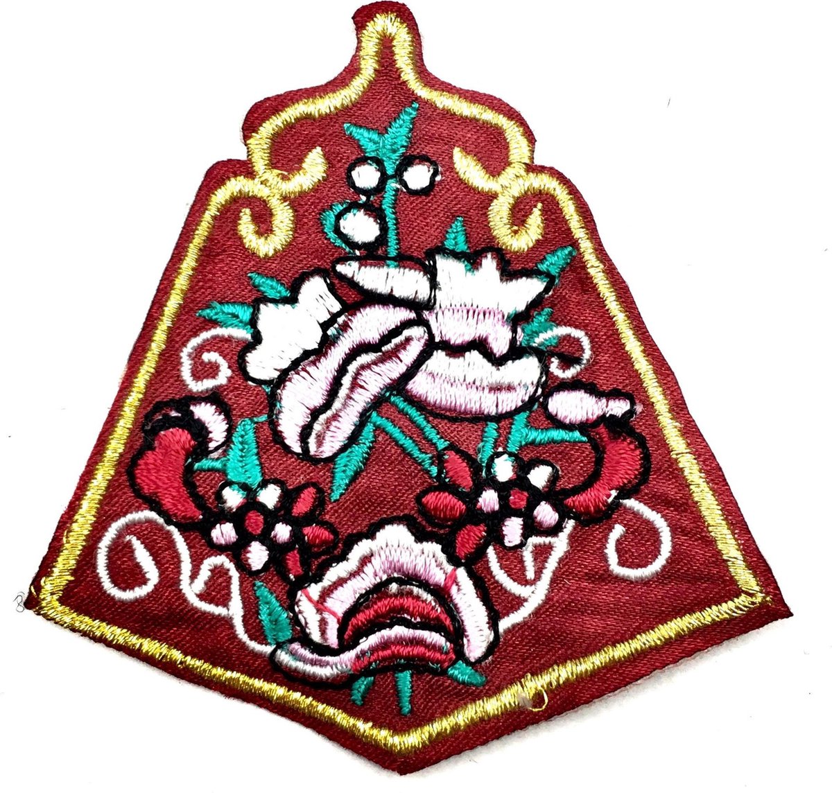 MegaMooi Bordeaux Rode Op Naai Embleem Patch 6,7 x 7 cm