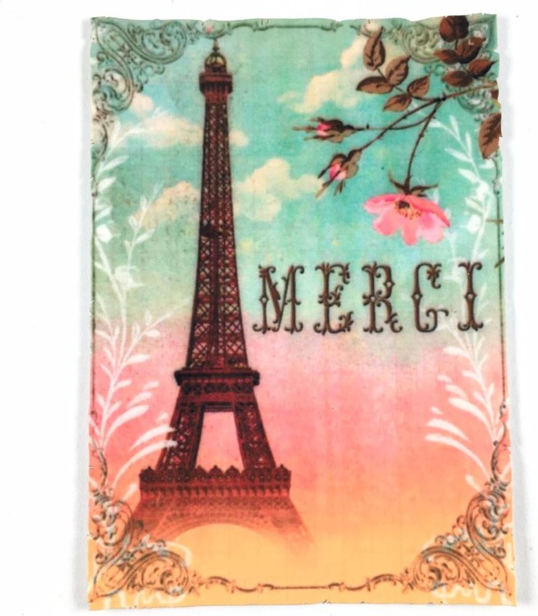 MegaMooi Eiffeltoren Merci Applicatie L - 10 x 14 cm