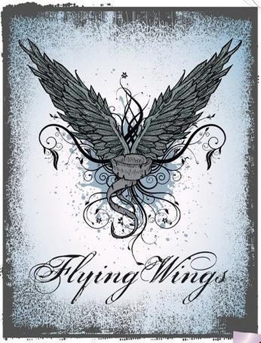 MegaMooi Flying Wings Tekst Strijk Applicatie 18,5 x 24,5 cm cm