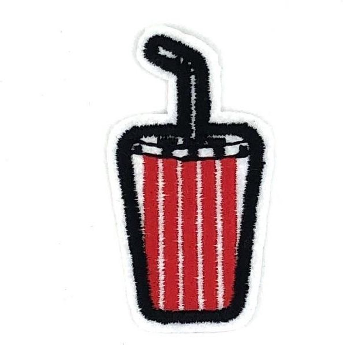 MegaMooi Geborduurde Milkshake Beker Strijk Patch 6 x 3 cm