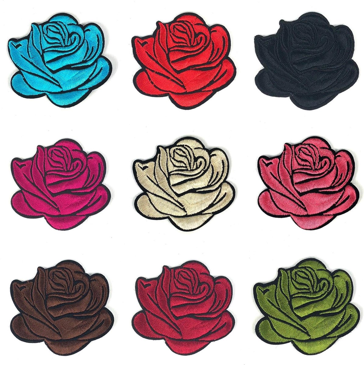 MegaMooi Gekleurde Rozen Patch Set 9 patches