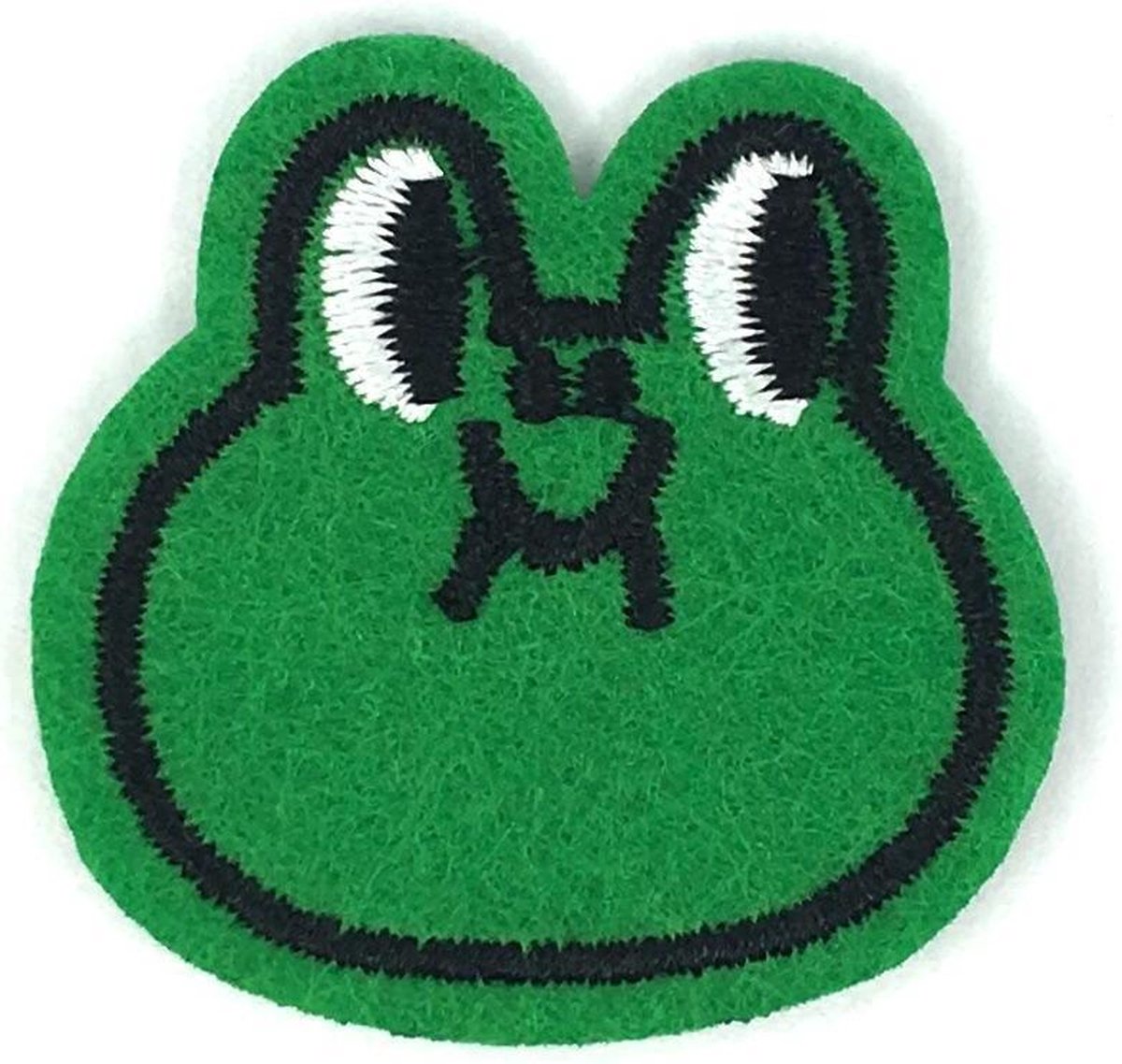 MegaMooi Kleine Groene Kikker Kop Strijk Patch 3,9 x 3,7 cm