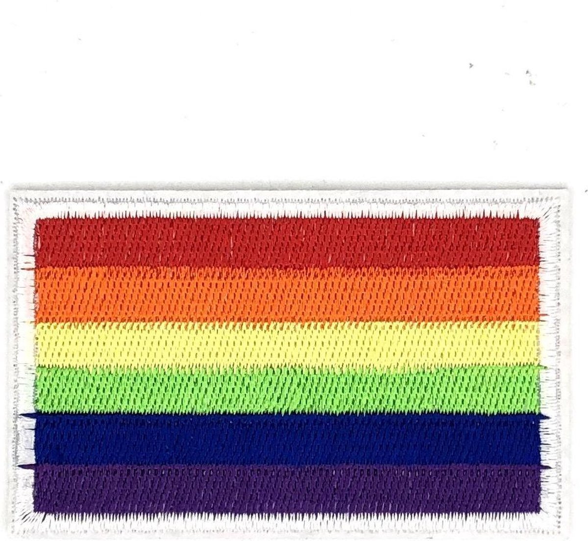 MegaMooi Regenboog Gay Pride Vlag Strijk Embleem Patch 8,5 x 5,5 cm